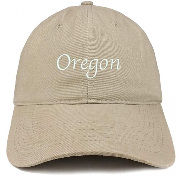 Baseball Caps Oregon Embroidered 100% Cotton Adjustable Cap Dad Hat - Khaki - CA18SO37W59 $20.88