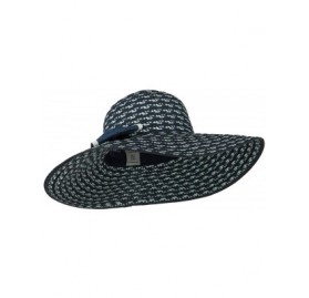 Sun Hats Big Bow Floppy Wide Brim Hat - Navy - CY11KCHJ5CR $38.82