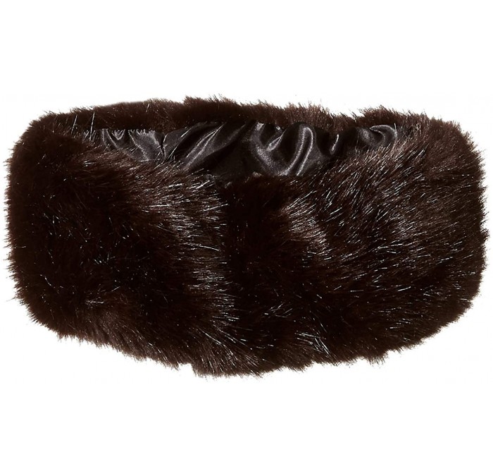 Headbands Women's Fashion Faux Fur Headband - Burgundy - CX18ILY0GGM $18.81