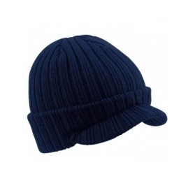 Skullies & Beanies Unisex Plain Peaked Winter Beanie Hat - Black - CL11E5O1RF1 $9.25