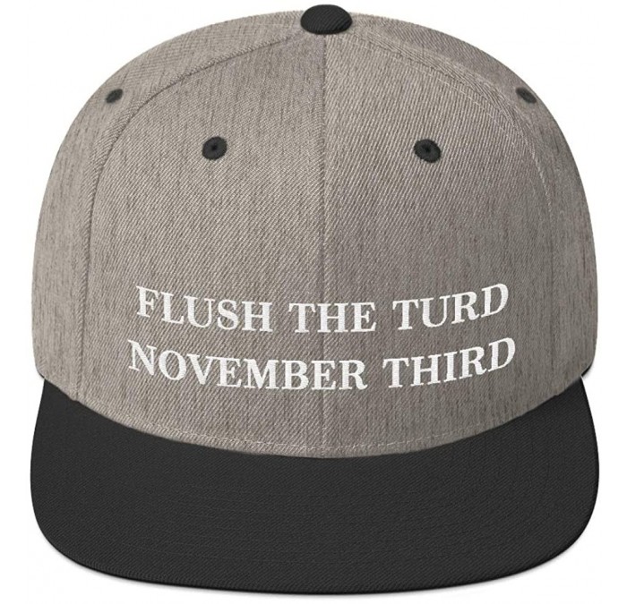 Baseball Caps Flush The Turd November Third Hat (Embroidered Wool Blend Cap) Anti Donald Trump - Heather/Black - C218XWS0GLC ...