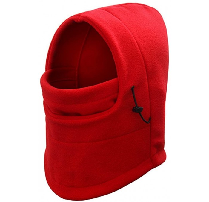 Balaclavas Unisex Tactical Polar Fleece Outdoor Windproof Ski Mask Balaclava Sports Face Mask Neck Warmer Ski Hood Hat - Red ...
