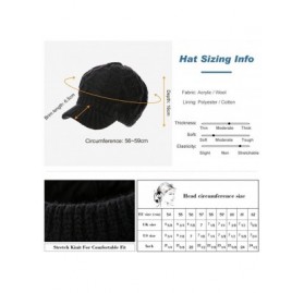 Skullies & Beanies Womens Knit Visor Beanie Newsboy Cap Winter Warm Hat Cold Snow Weather Girl 55-60cm - 68294-black - C918LL...