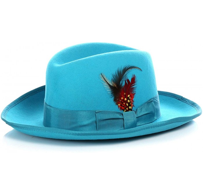 Fedoras Premium Godfather Hat - Emerald - CE18WCR6H9R $72.17