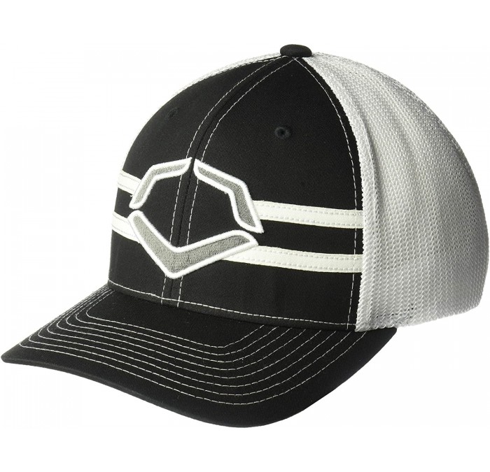 Baseball Caps Wilson Sporting Goods Grandstand Flexfit Hat- Black/White- Large/X-Large(7 3/8 - 7 5/8) - CS12N9IP2UY $37.92