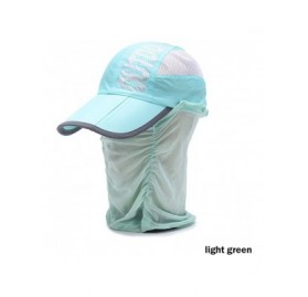 Sun Hats Sun Caps Outdoor Hat Solar Protection Sun Cap Foldable Removable Neck&Face Flap Cover - Light Green - CZ18ESKEXXE $1...