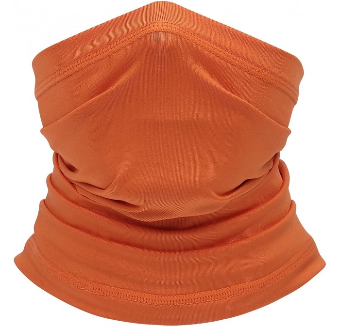 Balaclavas Summer Neck Gaiter Face Scarf/Neck Cover/for Sun Protection Headwear Hear Warp - Orange - CT197YEGZAM $9.99