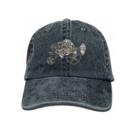 Cowboy Hats Mechanical Piranha Trend Printing Cowboy Hat Fashion Baseball Cap for Men and Women Black - Navy - CQ1807Q09I0 $1...