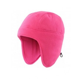 Skullies & Beanies Mens Womens Warm Fleece Beanie Earflap Winter Hat Outdoor Skull Caps - Hot Pink - C018ITXW55Y $12.30