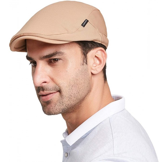 Newsboy Caps Men's Newsboy Caps with Satin Lining - Camel - Fit for 7 - 7 1/4 - CD18Y0XTMKM $24.90