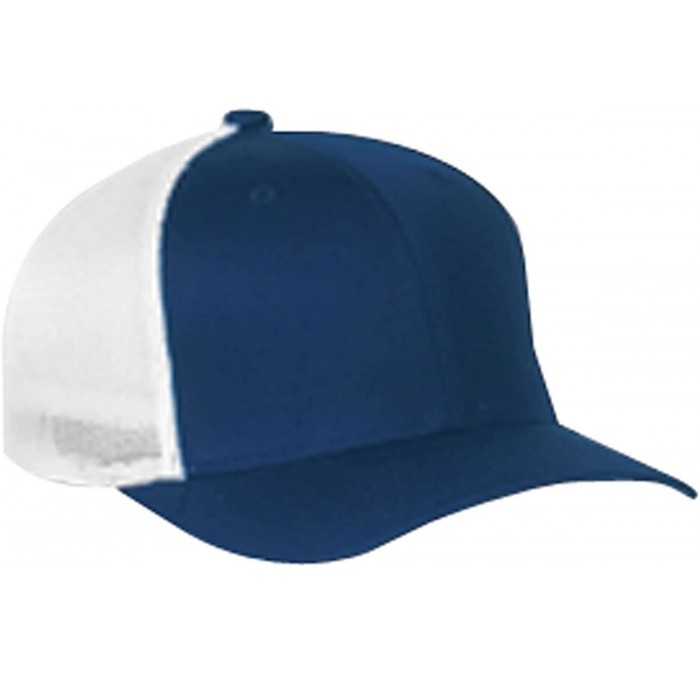 Baseball Caps Men's Two-Tone Stretch Mesh Fitted Cap - Navy - CJ12CLUJULD $26.63