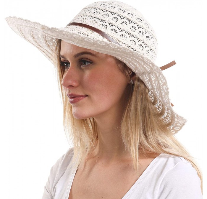 Sun Hats Womens Ladies Packable Adjustable Foldable - Beige - C2194KAUWX2 $17.00
