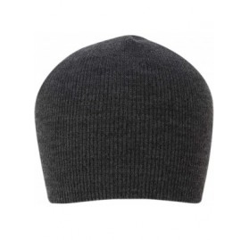 Skullies & Beanies 100% Soft Acrylic Solid Color Beanie Winter Hat - Skull Knit Cap - Made in USA - Dark Grey - CE187ITMCYL $...