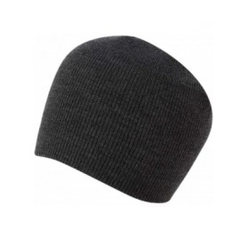 Skullies & Beanies 100% Soft Acrylic Solid Color Beanie Winter Hat - Skull Knit Cap - Made in USA - Dark Grey - CE187ITMCYL $...