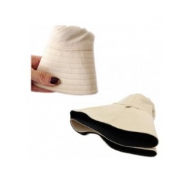 Sun Hats Women Reversible Bucket Hat UV Sun Protection Wide Brim Summer Beach Packable- Black & Beige- One Size - C118E4ROQN5...