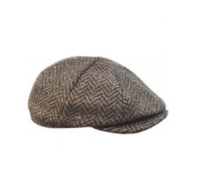 Newsboy Caps Eight Piece Tweed Cap - Brown- Made in Ireland - C917XE3EIH2 $32.97