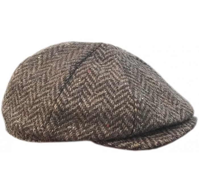 Newsboy Caps Eight Piece Tweed Cap - Brown- Made in Ireland - C917XE3EIH2 $32.97