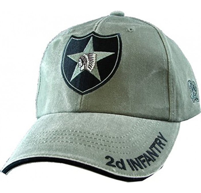 Baseball Caps US Army 2nd Infantry Division OD Green Ball Cap- Adjustable - CP1190O6LRP $20.05