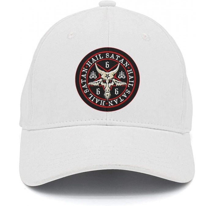 Baseball Caps Unisex Hail Satan Goat 666 red Logo Flat Baseball Cap Fitted Style Hats - Hail Satan Goat-17 - CU18T2OEY6N $11.60