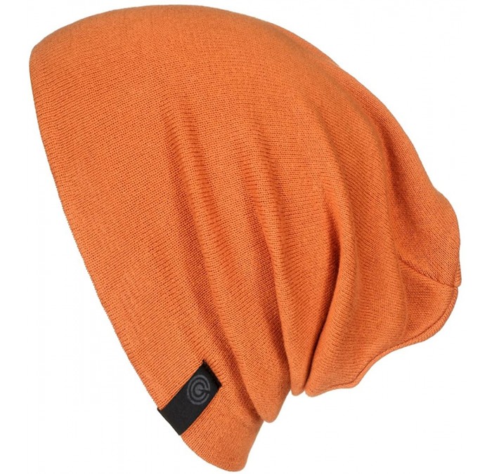 Skullies & Beanies Warm Slouchy Beanie Hat for Men and Women- Deliciously Soft Daily Beanie in Fine Knit - Rust - CP185KER2W7...
