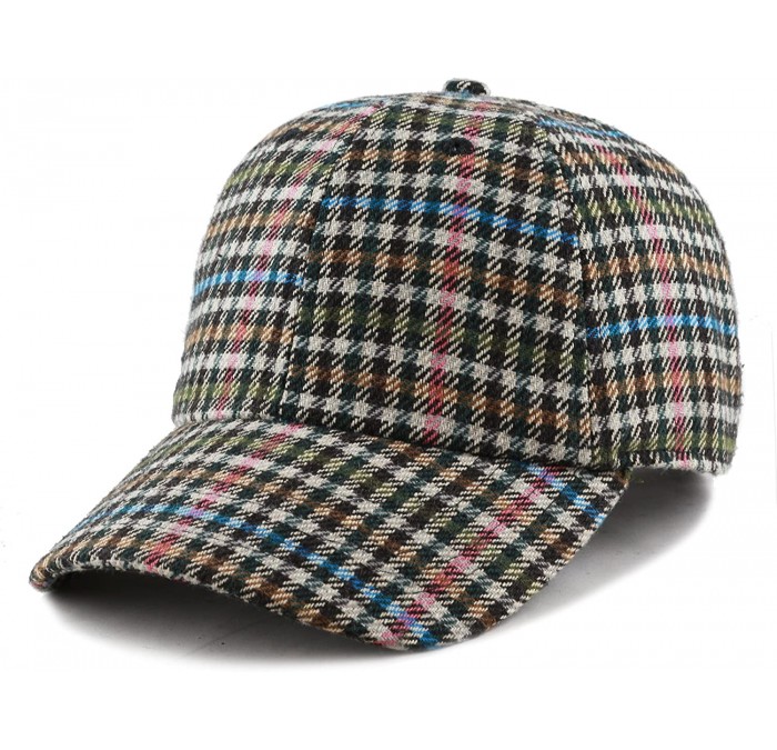 Baseball Caps Unisex Wool Blend Baseball Cap Hat with Adjustable Buckle Closure - Plaid 34 - CW187U38A33 $19.18