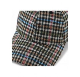 Baseball Caps Unisex Wool Blend Baseball Cap Hat with Adjustable Buckle Closure - Plaid 34 - CW187U38A33 $12.87