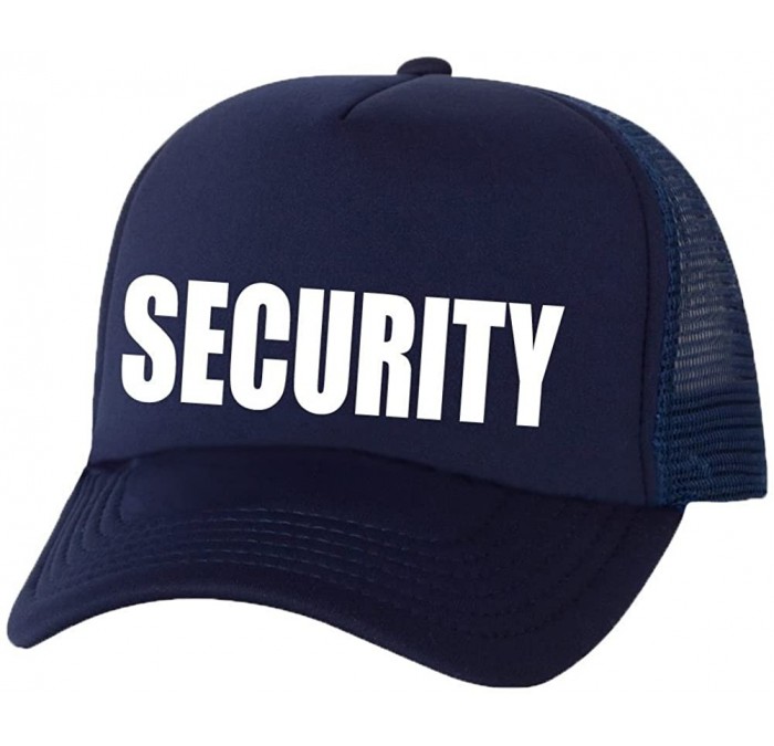 Baseball Caps Security Truckers Mesh Snapback hat - Navy - C111N8GFSUR $22.74