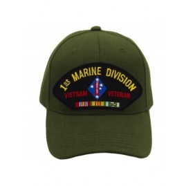 Baseball Caps USMC - 1st Marine Division - Vietnam Hat/Ballcap Adjustable One Size Fits Most - Olive Green - CX18RZDWIAZ $21.94