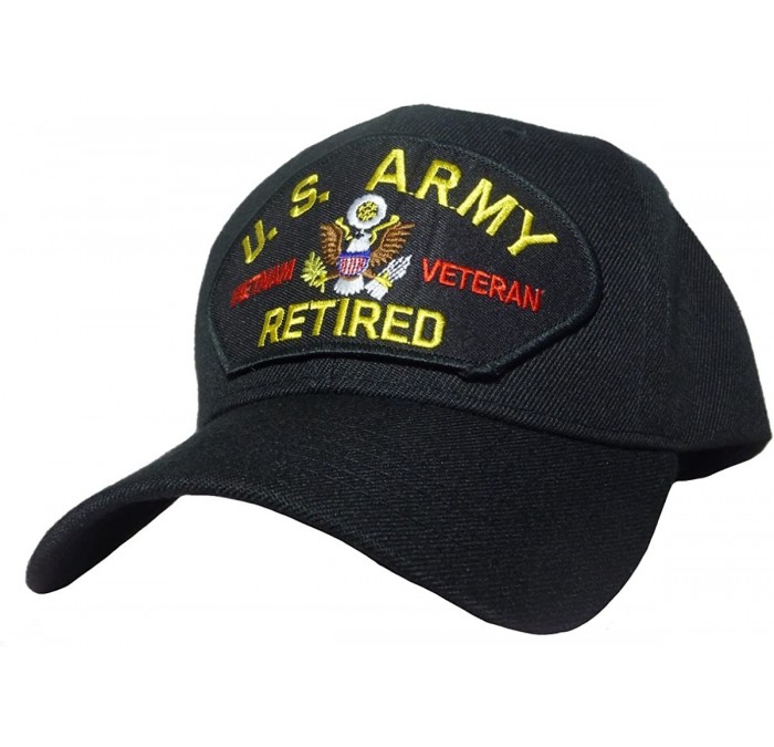 Baseball Caps Army Vietnam Veteran Retired Cap Black - C6187UQ80GA $40.86