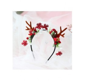 Headbands Flower Wreath Headband Floral Hair Garland Flower Crown Halo Headpiece Boho with Ribbon Wedding Party Photos - C - ...