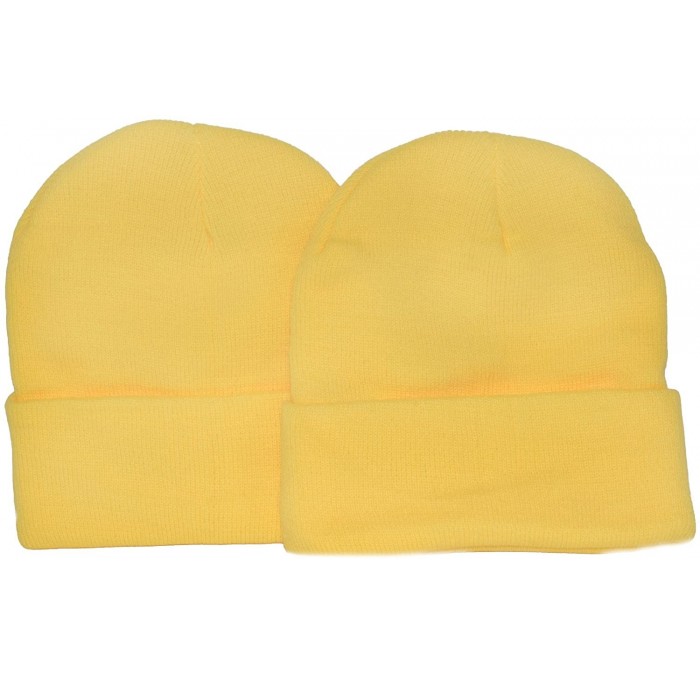 Skullies & Beanies 2 Pack Knit Cap Beanies Little Yellow Helper - C6110OWX52V $30.89