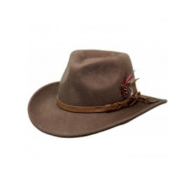 Cowboy Hats Men's Co. Randwick Upf50 Sun Protection Crushable Wool Hat Brown Small - CA1158FE6DV $55.42