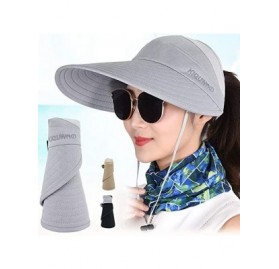 Sun Hats Sun Visor Hats for Women Large Brim Summer UV Protection Foldable Beach Cap - Black - C618NEMUOZE $8.98