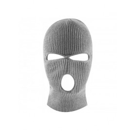 Balaclavas Knit Sew Acrylic Outdoor Full Face Cover Thermal Ski Mask One Size Fits Most - Grey - CD12LZKOW6X $10.32