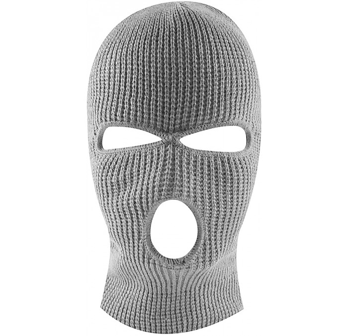 Balaclavas Knit Sew Acrylic Outdoor Full Face Cover Thermal Ski Mask One Size Fits Most - Grey - CD12LZKOW6X $19.10
