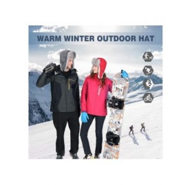 Bomber Hats 100% Rabbit Fur Winter Bomber Trapper Ushanka Russian Mask Hat Earflaps Hunting Waterproof Cap 55-61cm - CE18A600...