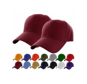 Baseball Caps Plain Adjustable Baseball Cap Classic Adjustable Hat Men Women Unisex Ballcap 6 Panels - Wine/Pack 2 - CY192WRO...