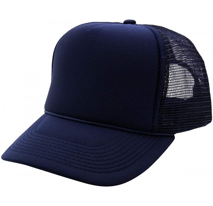 Baseball Caps Premium Trucker Cap Modern Summer Urban Style Cap - Adjustable Snapback - Unisex Design - Mesh Back - Navy - C5...
