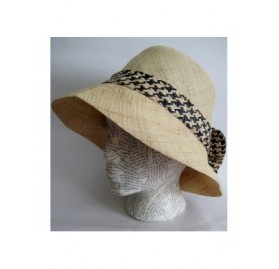 Sun Hats Raffia Gingham Sun Hat Raff-1 - Beige - CB11YBN8WGN $42.72