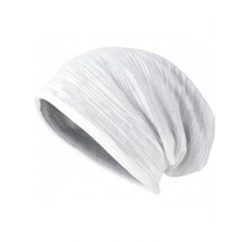 Skullies & Beanies Mens Slouch Beanie Skull Cap Thin Summer Hat - Jersey White - CG18328ZQD3 $26.65