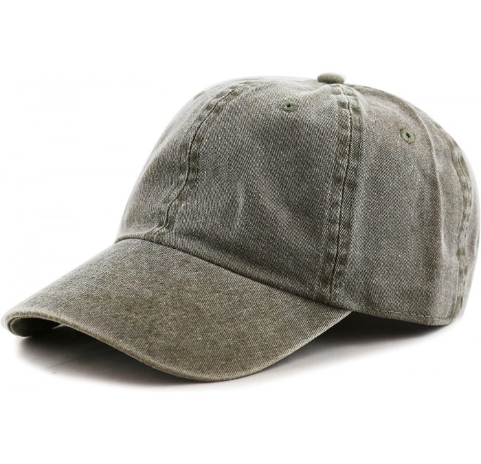 Baseball Caps 100% Cotton Pigment Dyed Low Profile Dad Hat Six Panel Cap - 1. Olive - C9189A2CL0Z $19.30