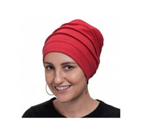 Skullies & Beanies Chemo Cap Women's Slouchy Beanie Headwear - Soft Elastic Inner Headband - Red - CX193CL3HYM $19.20