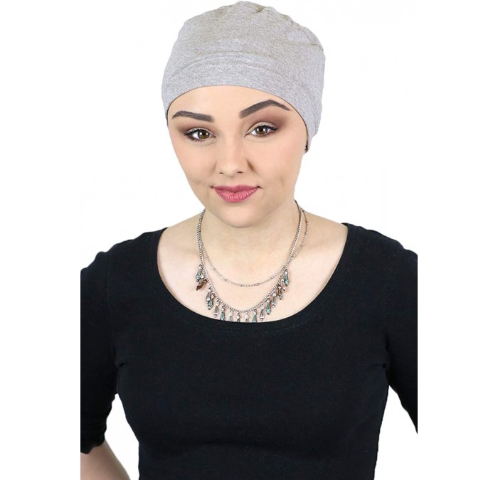 Skullies & Beanies Cancer Headwear Sleeping Coverings Turbans - Heather Grey - CR18OWWNMUI $34.70