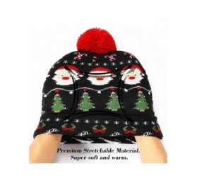 Skullies & Beanies Light Up Hat Beanie LED Ugly Xmas Party Beanie Cap Flashing Christmas Hat Knitted Cap for Women Kids - CC1...