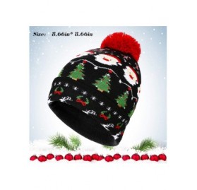 Skullies & Beanies Light Up Hat Beanie LED Ugly Xmas Party Beanie Cap Flashing Christmas Hat Knitted Cap for Women Kids - CC1...