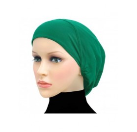 Skullies & Beanies Cotton Beanie Snood Large Hijab Chemo Cap - Emerald Green - C318ROGOL68 $13.14