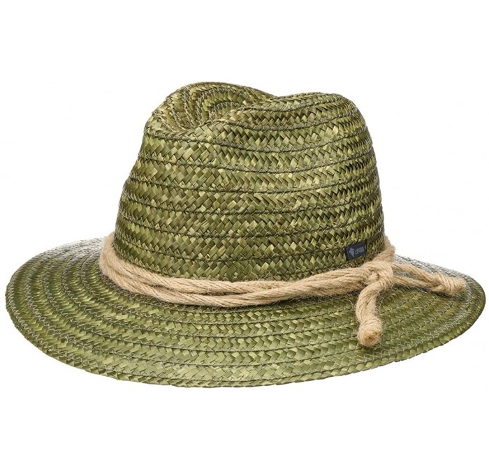 Cowboy Hats Tyrolean Straw Hat Women/Men - Made in Italy - Olive - C818O9AAUQM $73.84