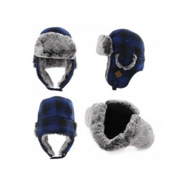Skullies & Beanies Cotton Trapper Hat Faux Fur Earflaps Hunting Hat Warm Pillow Lining Unisex - 89079_blue - CK1873KOIN7 $27.81