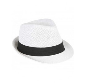 Fedoras Tweed Classic Cuban Style Fedora Fashion Hat - White - C0112X0ME5L $13.58