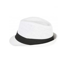 Fedoras Tweed Classic Cuban Style Fedora Fashion Hat - White - C0112X0ME5L $13.58